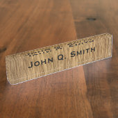 Personalisiertes, naturbelassenes Holz Namensplakette (Seite)