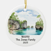 Personalisiertes Nauru-Ornament, Ozeanien Keramik Ornament (Vorne)