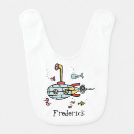 Personalisiertes nausches U-Boot unter Wasser Baby Babylätzchen