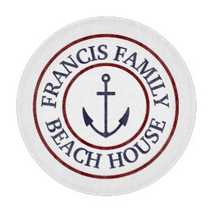 Personalisiertes Nautic Anchor Logo Cutting Board Schneidebrett