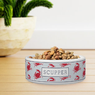 Personalisiertes Nautic Crab Pattern Pet Napf