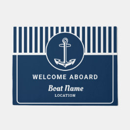 Personalisiertes Nautic Navy Blue Willkommen bei A Fußmatte