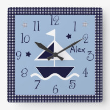 Personalisiertes Nautic Sailboat & Stars Niedliche