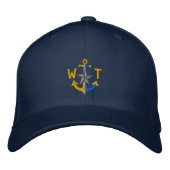 Personalisiertes Nautic Star Golden Anchor Monogra Bestickte Baseballkappe (Vorderseite)