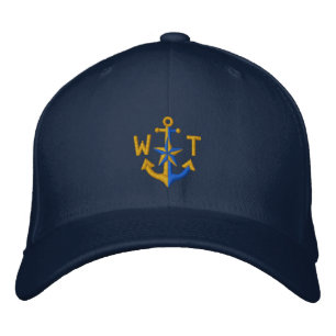 Personalisiertes Nautic Star Golden Anchor Monogra Bestickte Baseballkappe