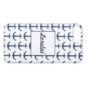 Personalisiertes Nautic Theme Anchor Navy Phone Ca Case-Mate iPhone Hülle (Rückseite (Horizontal))