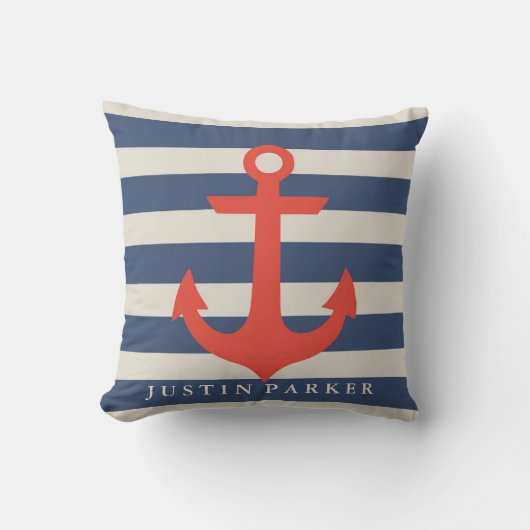 Personalisiertes Nautical Baby Kinderzimmer Kissen (Vorderseite)