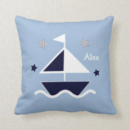 Personalisiertes "Nautical/Sailboat/Stars" Kissen