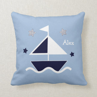 Personalisiertes "Nautical/Sailboat/Stars" Kissen