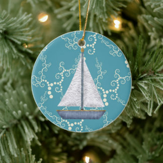Personalisiertes Nautical Segelboot Schwenken Wass Keramikornament