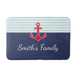 Personalisiertes nautisches Design mit Familiennam Badematte