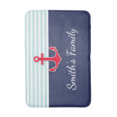 Personalisiertes nautisches Design mit Familiennam Badematte (Vorderseite Vertikal)