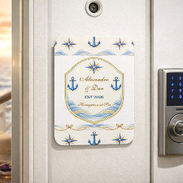 Personalisiertes nautisches Hochzeitswappen Magnet