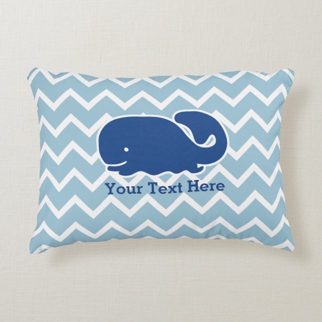 Personalisiertes nautischZickzack Muster des Dekokissen (Vorderseite)