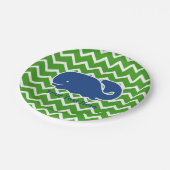 Personalisiertes nautischZickzack Muster des Pappteller (Schrägansicht)