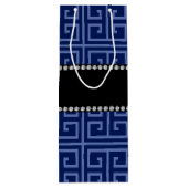 Personalisiertes navebraues Schlüsselmuster Geschenktüte Für Weinflaschen (Rückseite)