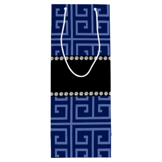 Personalisiertes navebraues Schlüsselmuster Geschenktüte Für Weinflaschen (Rückseite)