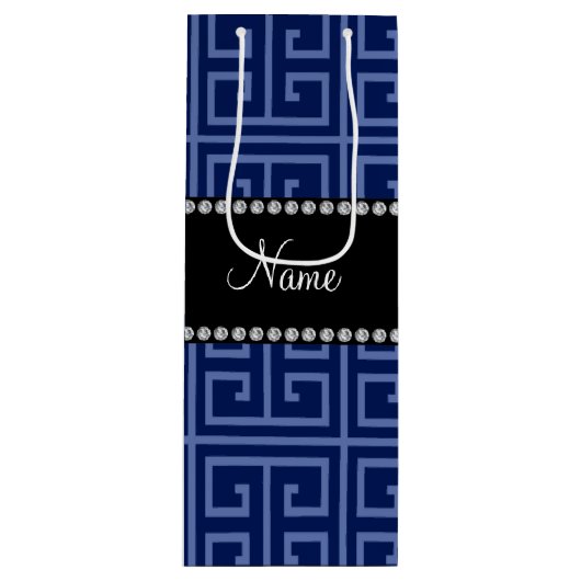 Personalisiertes navebraues Schlüsselmuster Geschenktüte Für Weinflaschen (Vorderseite)