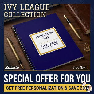 Personalisiertes Navy Blau Gold Preppy Ivy League Notizblock