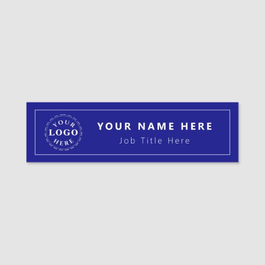 Personalisiertes Navy Blue 3,5" X 1" Rectangle Namensschild (Vorderseite)