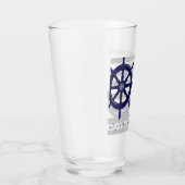 Personalisiertes Navy Blue Anchor Boat Wheel Nauti Glas (Rechts)