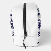 Personalisiertes Navy Blue Anchor Boat Wheel Nauti Waschbeutel (Rechts)