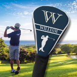 Personalisiertes Navy Blue Monogram Golf Swing Headcover<br><div class="desc">Personalisiertes Monogramm und Name für Golfer. Blau mit weißer Schrift und einem Gentleman Golfer . . (nicht echtes Leder). Anspruchsvolle Geschenkidee für Vater oder Großvater oder Geschenkidee. Wenn Sie eine spezielle Anfrage oder Hilfe beim Design benötigen, schicken Sie uns einfach einen Chat oder eine E-Mail an: charmdesignstudio@rcn.com und wir machen...</div>
