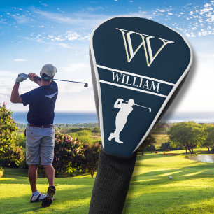 Personalisiertes Navy Blue Monogram Golf Swing Headcover