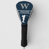 Personalisiertes Navy Blue Monogram Golf Swing Headcover (Vorderseite)