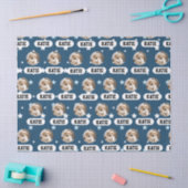 Personalisiertes Navy Blue Pet Foto Star Muster Seidenpapier (Basteln)