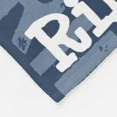 Personalisiertes Navy-Blue-White-Name-Muster Fleecedecke (Ecke)