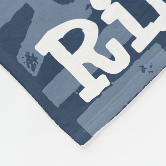Personalisiertes Navy-Blue-White-Name-Muster Fleecedecke (Ecke)