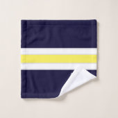 Personalisiertes Navy Blue Yellow Bath Handtuch Se Badhandtuch Set (Waschlappen)