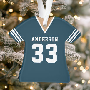 Personalisiertes Navy-Fußballtrikot Ornament