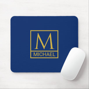 Personalisiertes Navy-Mauspad mit Initiale und Nam Mousepad