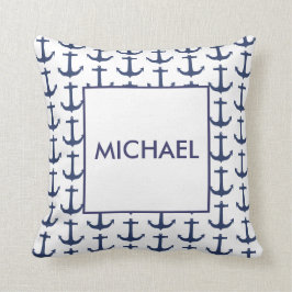 Personalisiertes Navy-Nautical-Anchor-Kissen Kissen