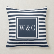 Personalisiertes Navy- und Weiß-Monogramm