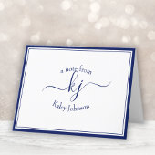 Personalisiertes Navy Weiß vom Schreibtisch der No Dankeskarte