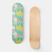 Personalisiertes Neon Modern Bud & Blume Muster Skateboard (Vorderseite)