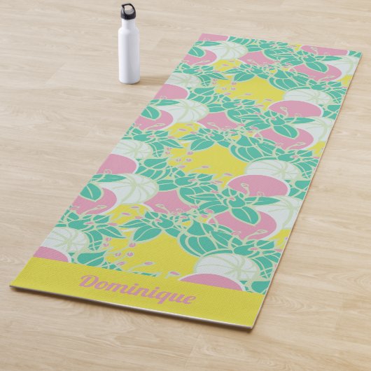 Personalisiertes Neon Modern Bud & Blume Muster Yogamatte (Beispiel)