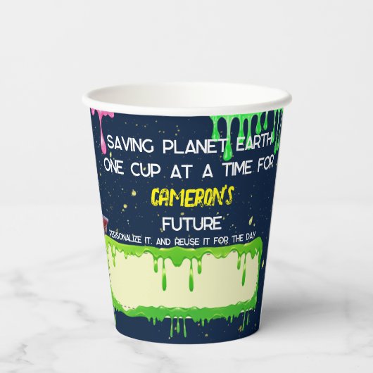 Personalisiertes Neon Science STEM Experiment Part Pappbecher (Rückseite)