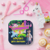 Personalisiertes Neon Science STEM Experiment Squa Pappteller (Party)