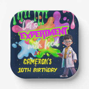 Personalisiertes Neon Science STEM Experiment Squa Pappteller