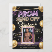 Personalisiertes Neon Vibraning Prom Absenden des Einladung (Vorderseite)
