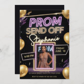 Personalisiertes Neon Vibraning Prom Absenden des Einladung (Vorne/Hinten)