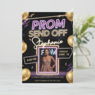 Personalisiertes Neon Vibraning Prom Absenden des  Einladung