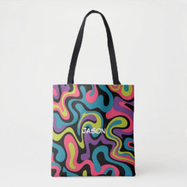 Personalisiertes neonfarbenes abstraktes Muster — Tasche