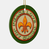 Personalisiertes NeonLilien-FriedensLiebe-Gumbo Keramikornament (Rechts)