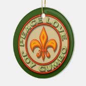 Personalisiertes NeonLilien-FriedensLiebe-Gumbo Keramikornament (Links)