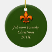 Personalisiertes NeonLilien-FriedensLiebe-Gumbo Keramikornament (Hinten)